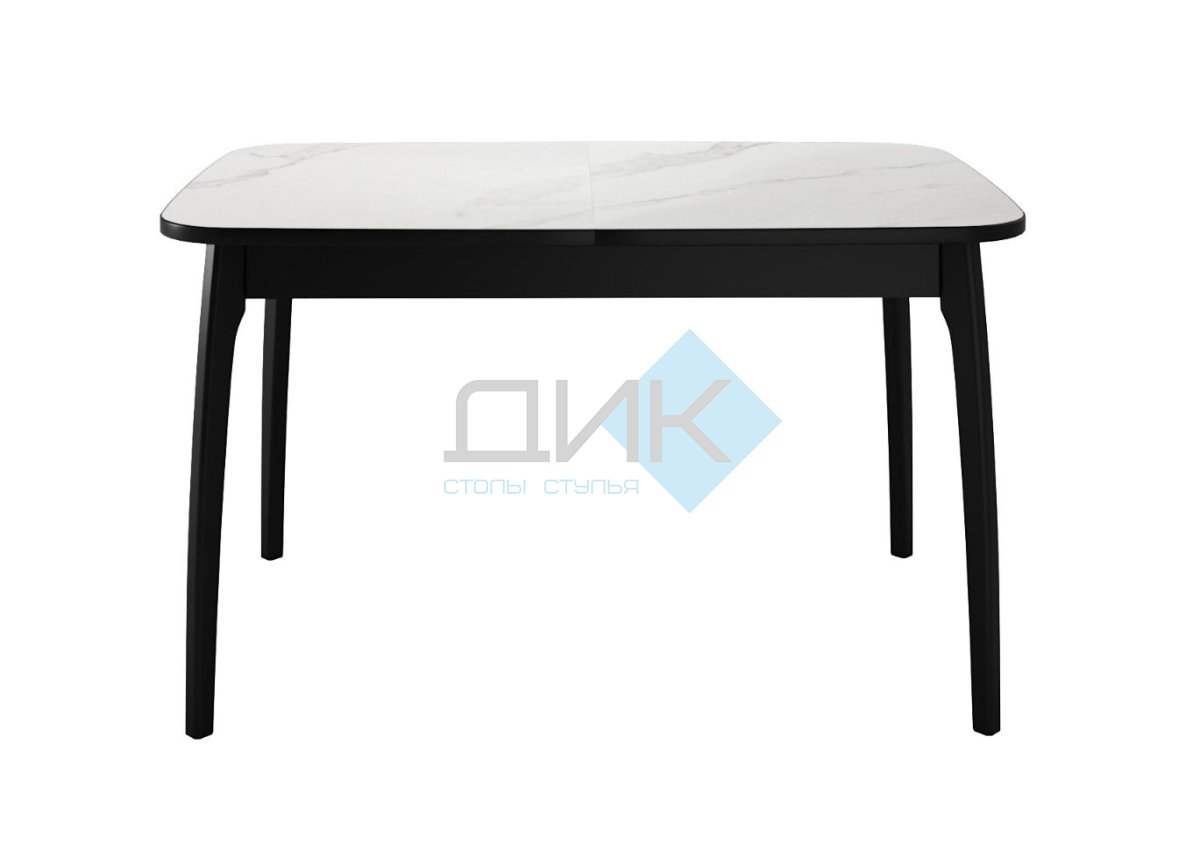 Стол DikLine MK15 Керамика Белый мрамор/подстолье черное/опоры черные