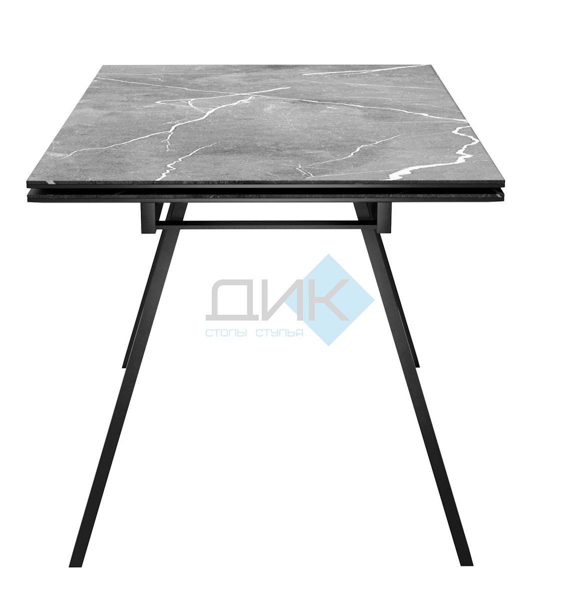 Стол DikLine DKL140 Керамика Серый мрамор/опоры черные (2 уп.)