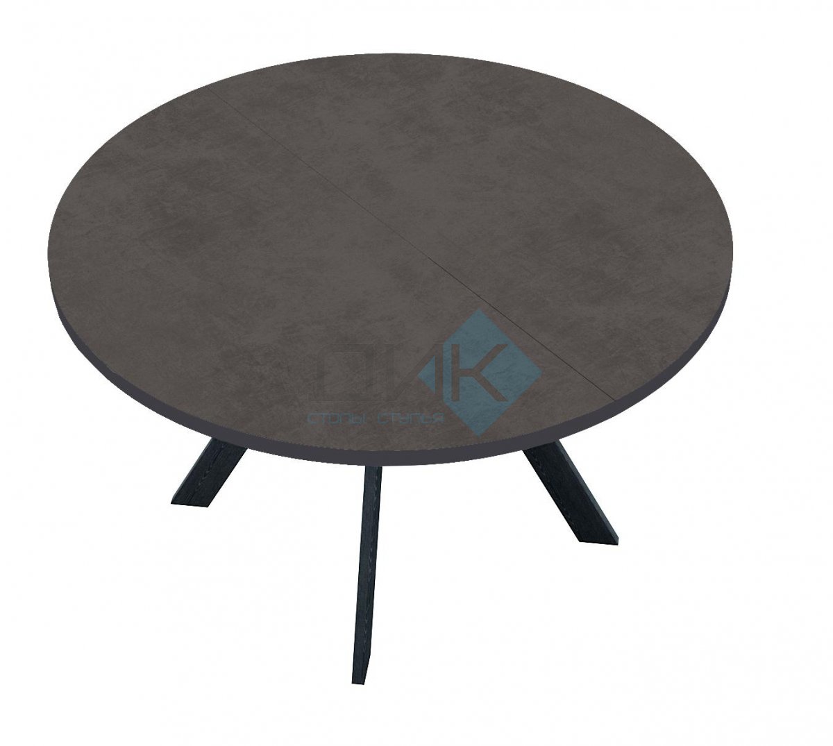 Стол DikLine RD120 хромикс бронза/ опоры черные