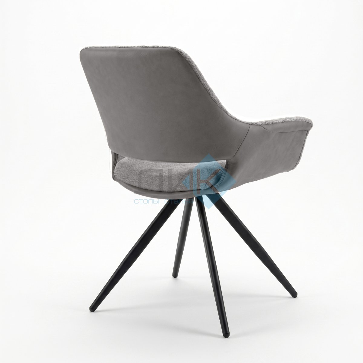 Стул DikLine 506 поворотный, BL02/кожзам BUFF02 бежевый, ножки черные