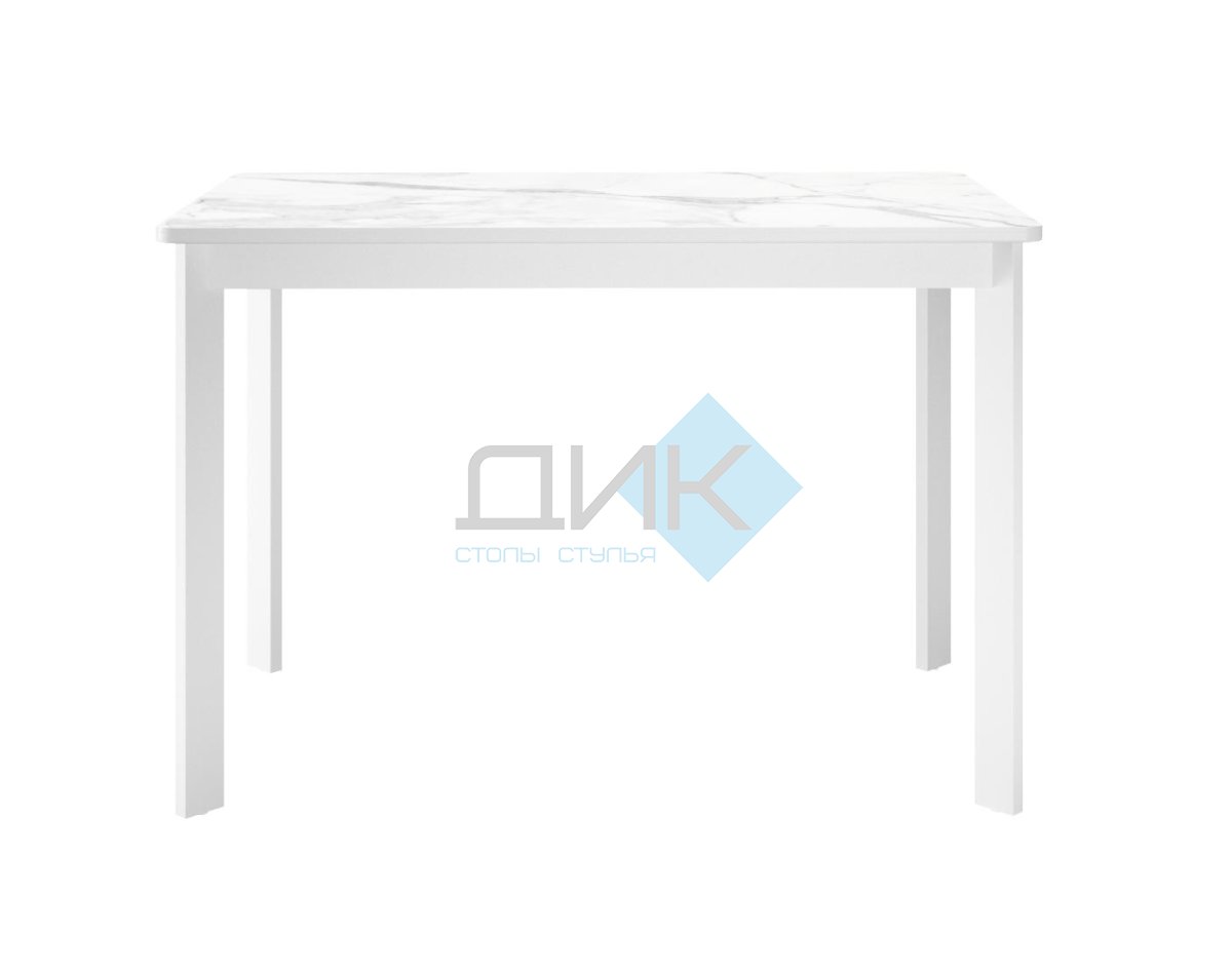 Стол DikLine LK110 Керамика Белый мрамор/подстолье белое/опоры белые
