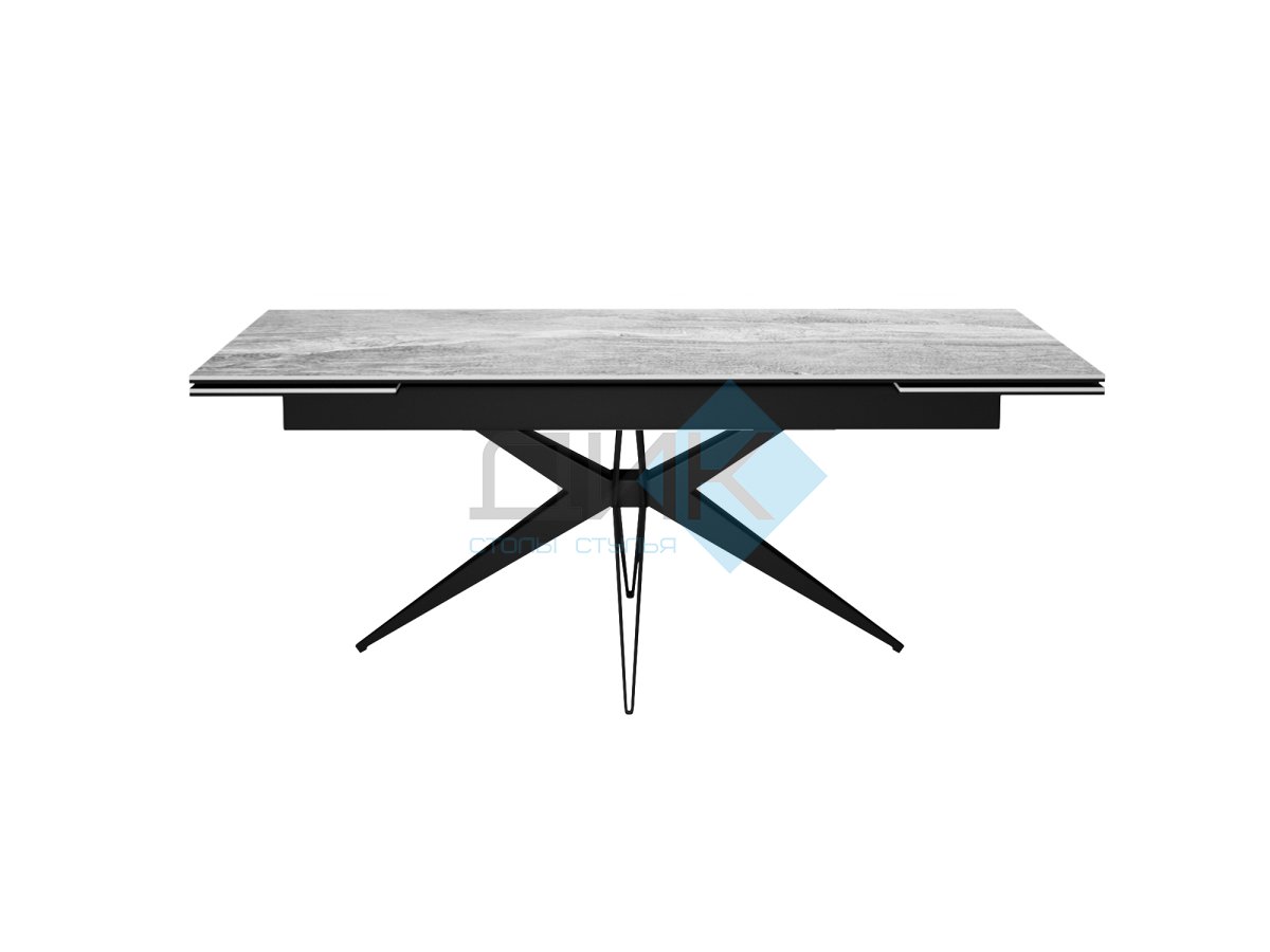 Стол DikLine KW160 керамика серый мрамор С31 глянец/опоры черные (2 уп.)