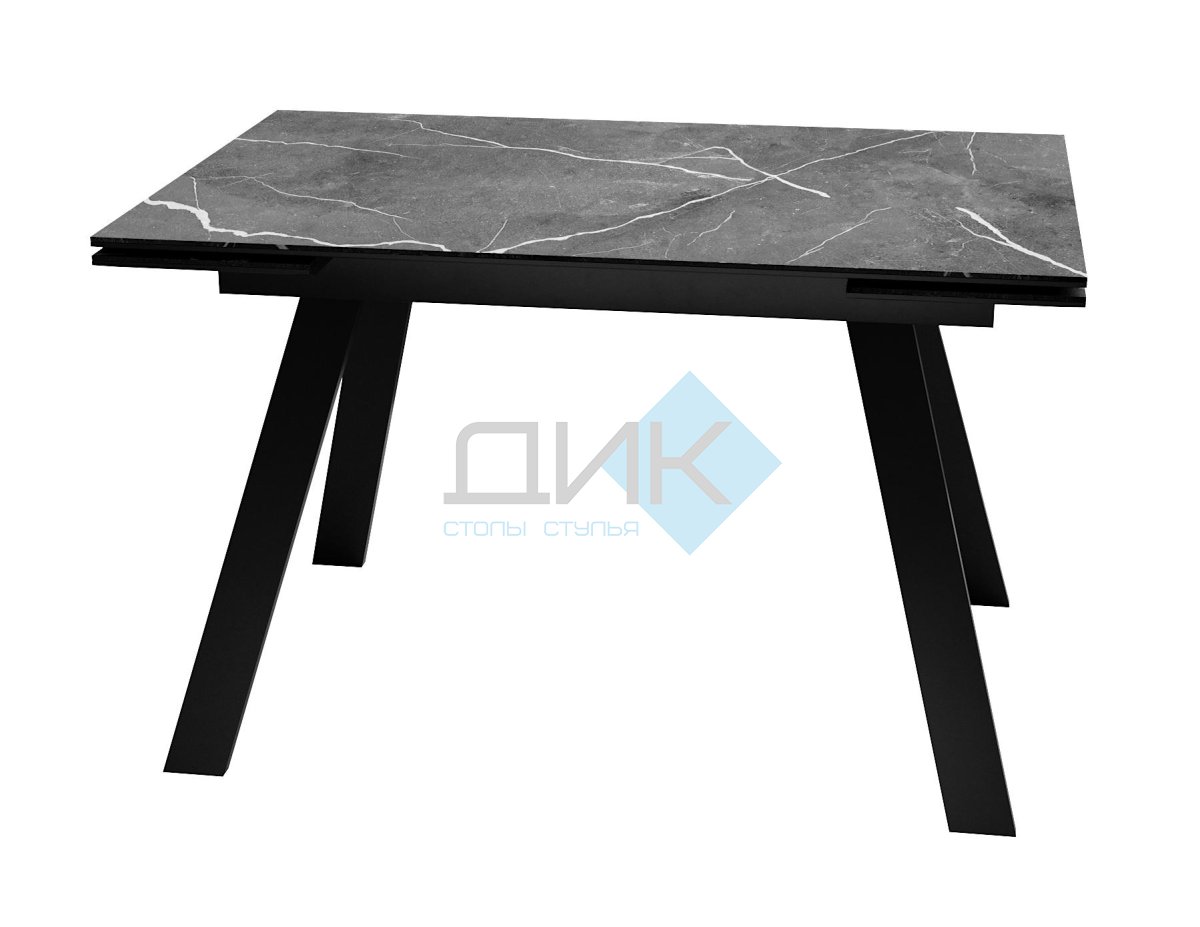 Стол DikLine DKL140 Керамика Черный мрамор/опоры черные  Образец в салоне ТЦ Орион