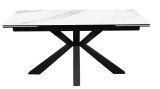 Стол DikLine SFE160 Керамика Белый мрамор/подстолье черное/опоры черные (2 уп.)