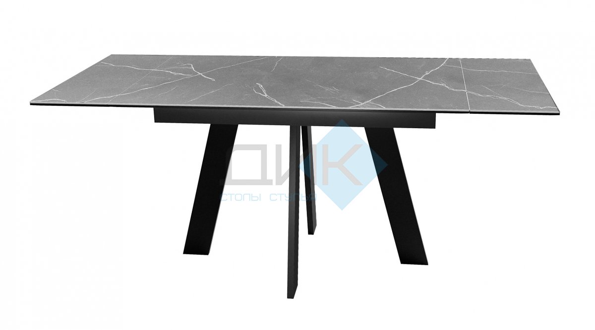 Стол DikLine SKM120 Керамика серый мрамор/подстолье черное/опоры черные (2 уп.)