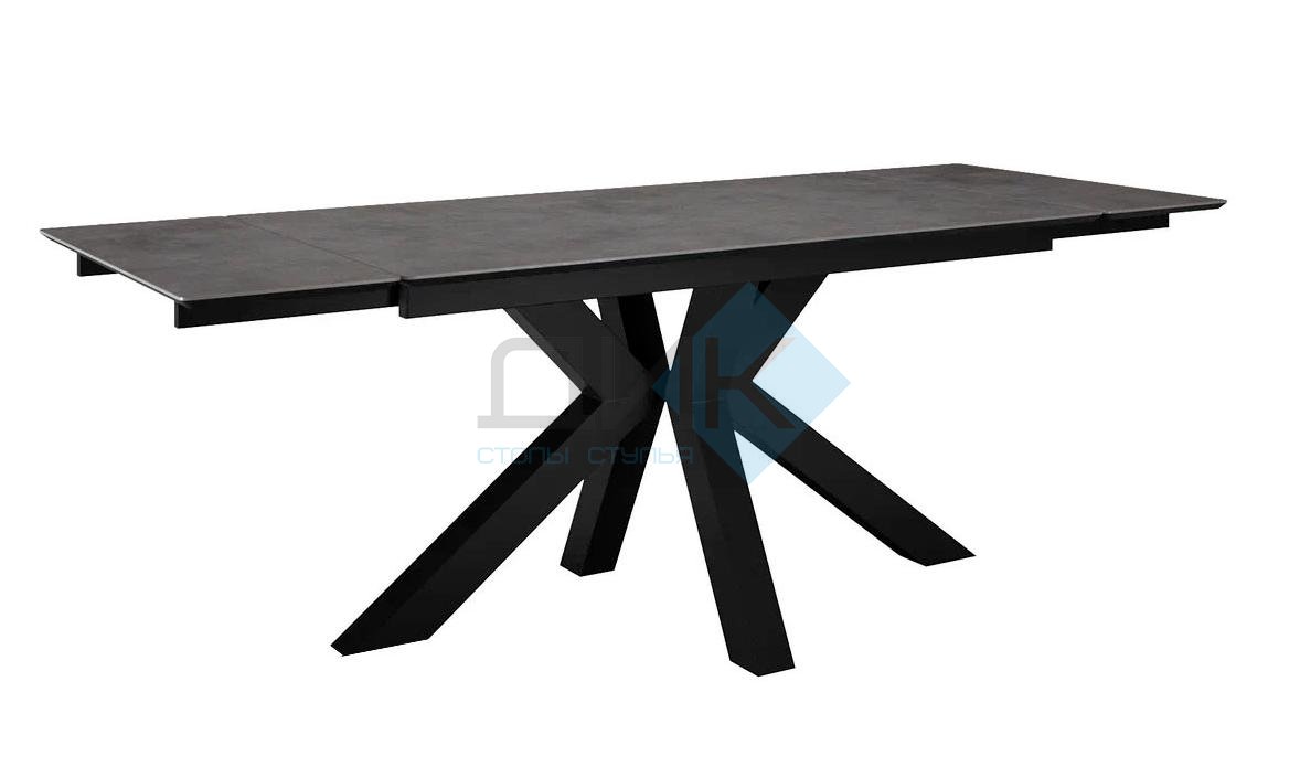 Стол DikLine SFE160 Керамика мрамор Бронза/подстолье черное/опоры черные (2 уп.)