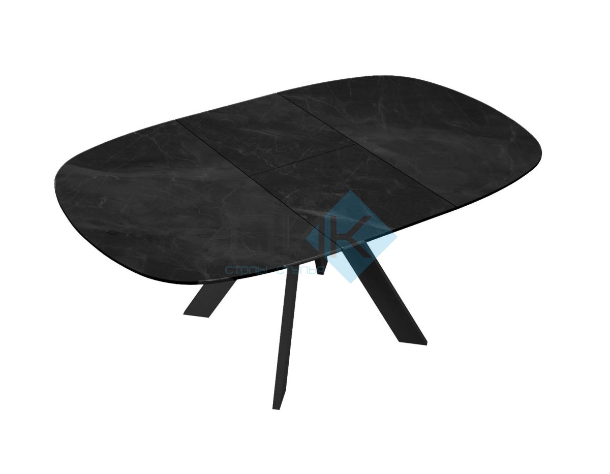 Стол DikLine BK100 Керамика Черный мрамор/подстолье черное/опоры черные