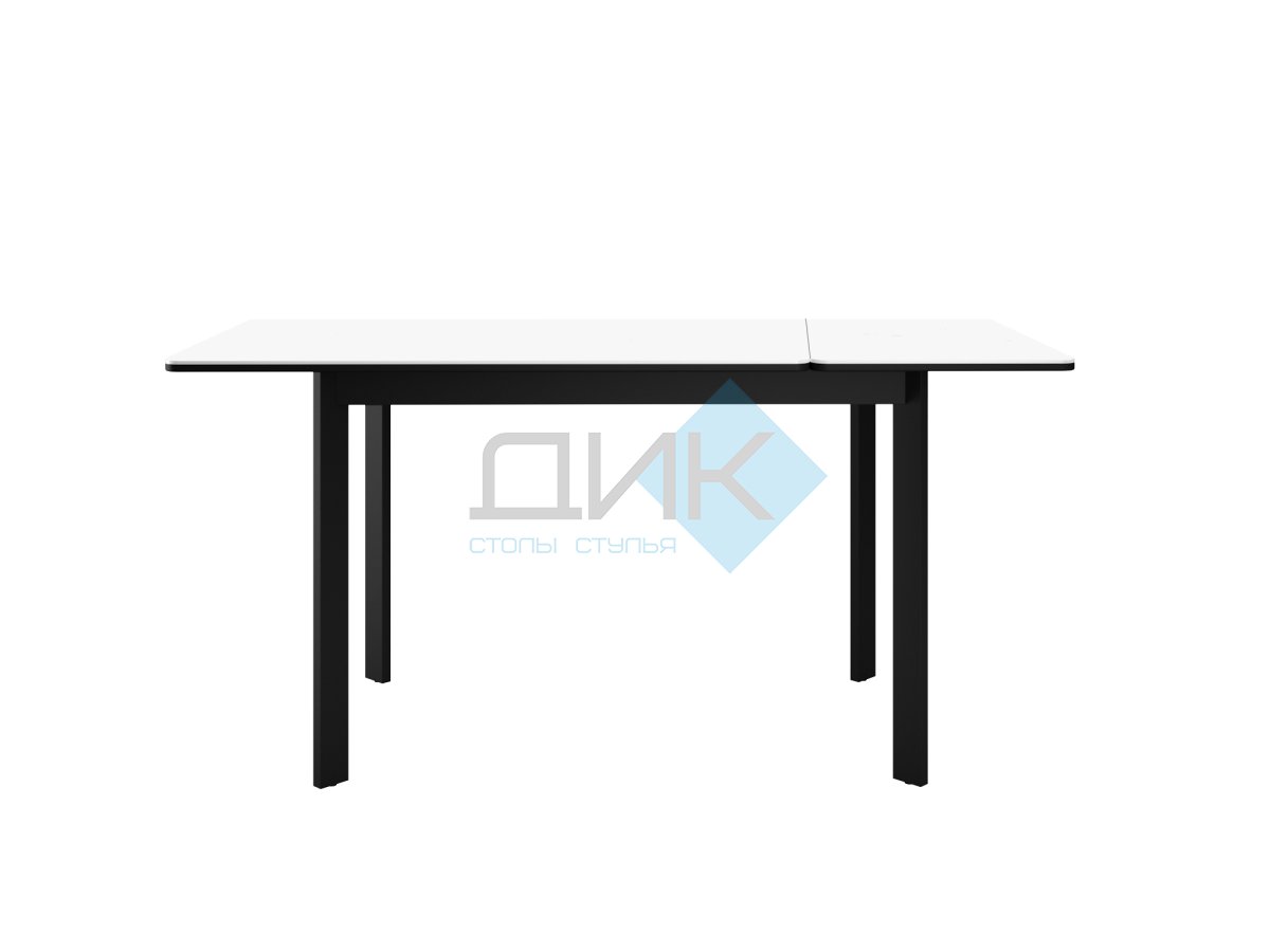 Стол DikLine LK90 Керамика Mono white (белый матовый) /подстолье черное/опоры черные