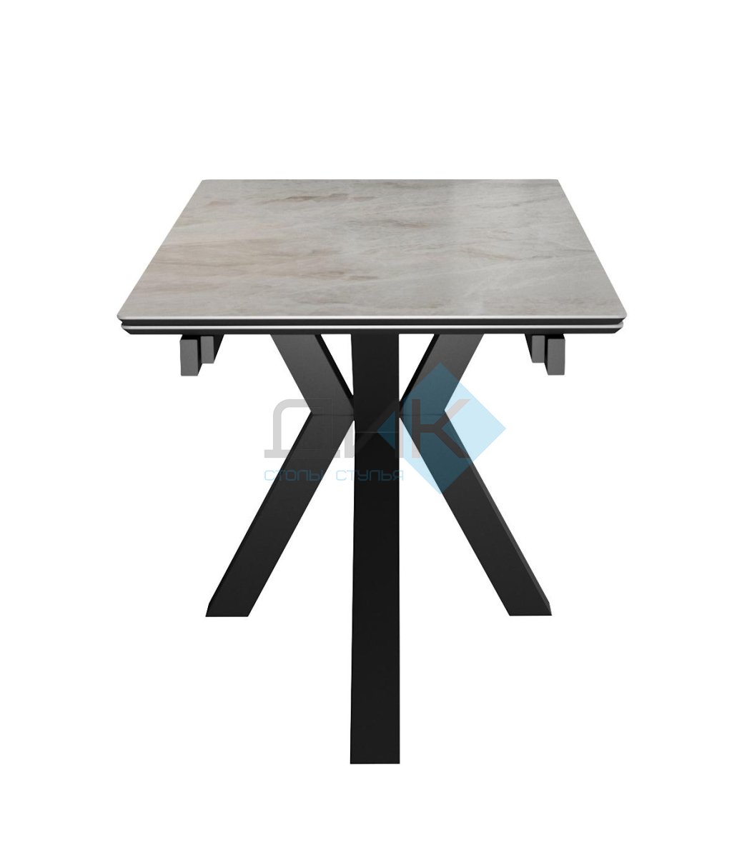 Стол DikLine SFE140 Керамика Italian Grey (глянец серый)/подстолье черное/опоры черные (2 уп.)