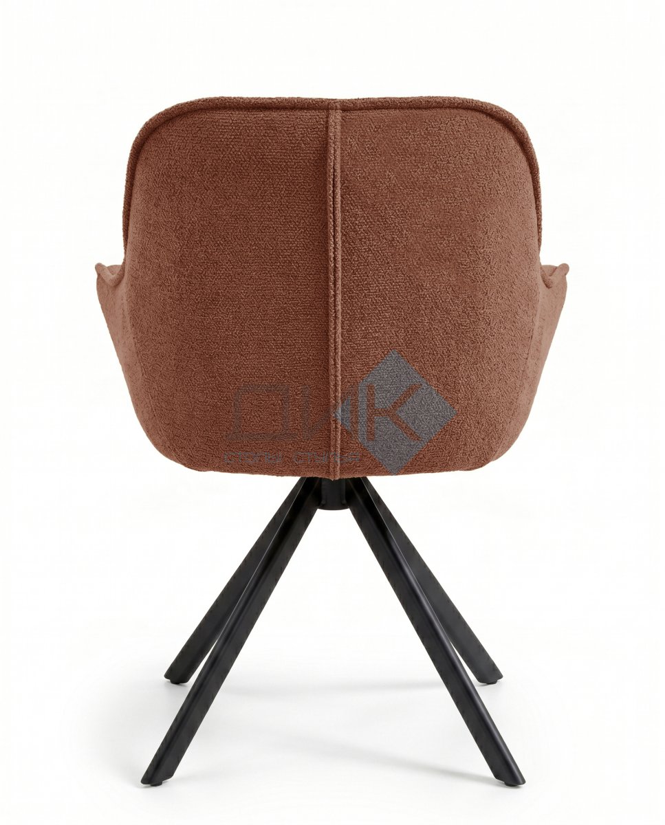 Стул DikLine 254 поворотный, BL07 терракотовый, ножки черные