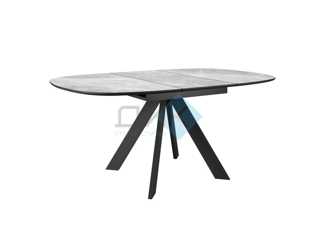 Стол DikLine BK100 Керамика Серый мрамор/подстолье черное/опоры черные