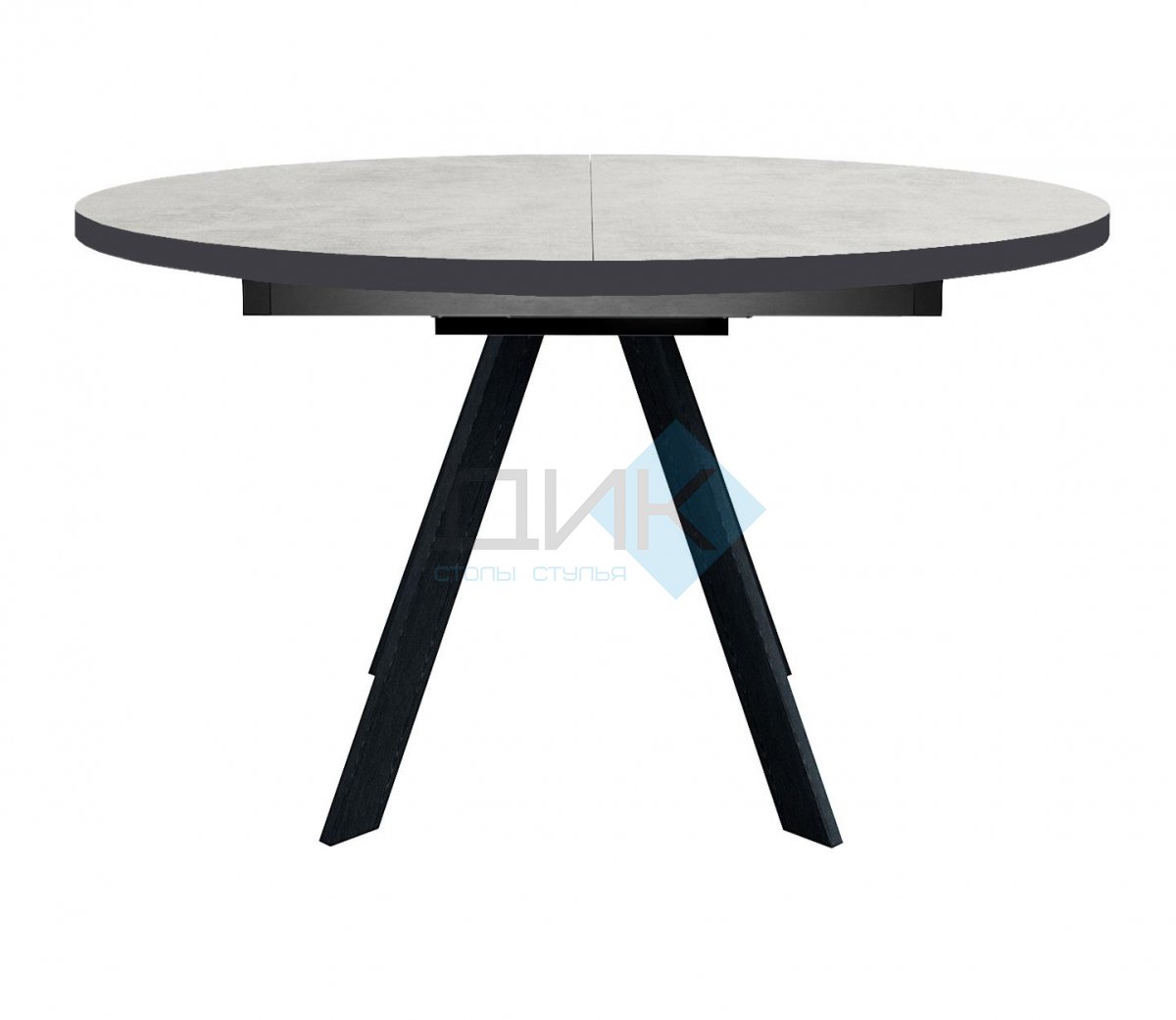 Стол DikLine RD120 хромикс белый/ опоры черные