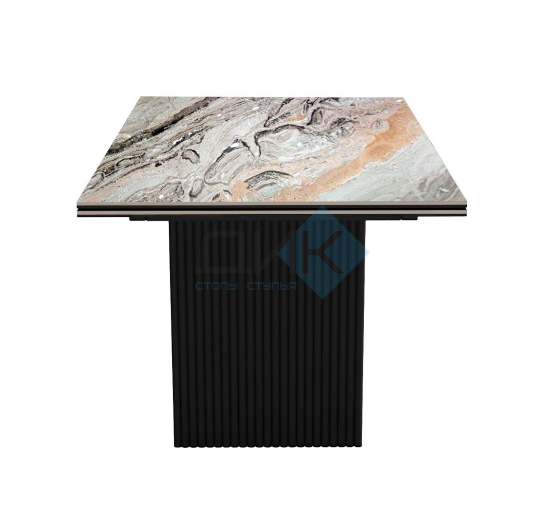 Стол DikLine EKD160, Керамика Venetian Brown Light глянец (К4), опоры черные (2 уп.)