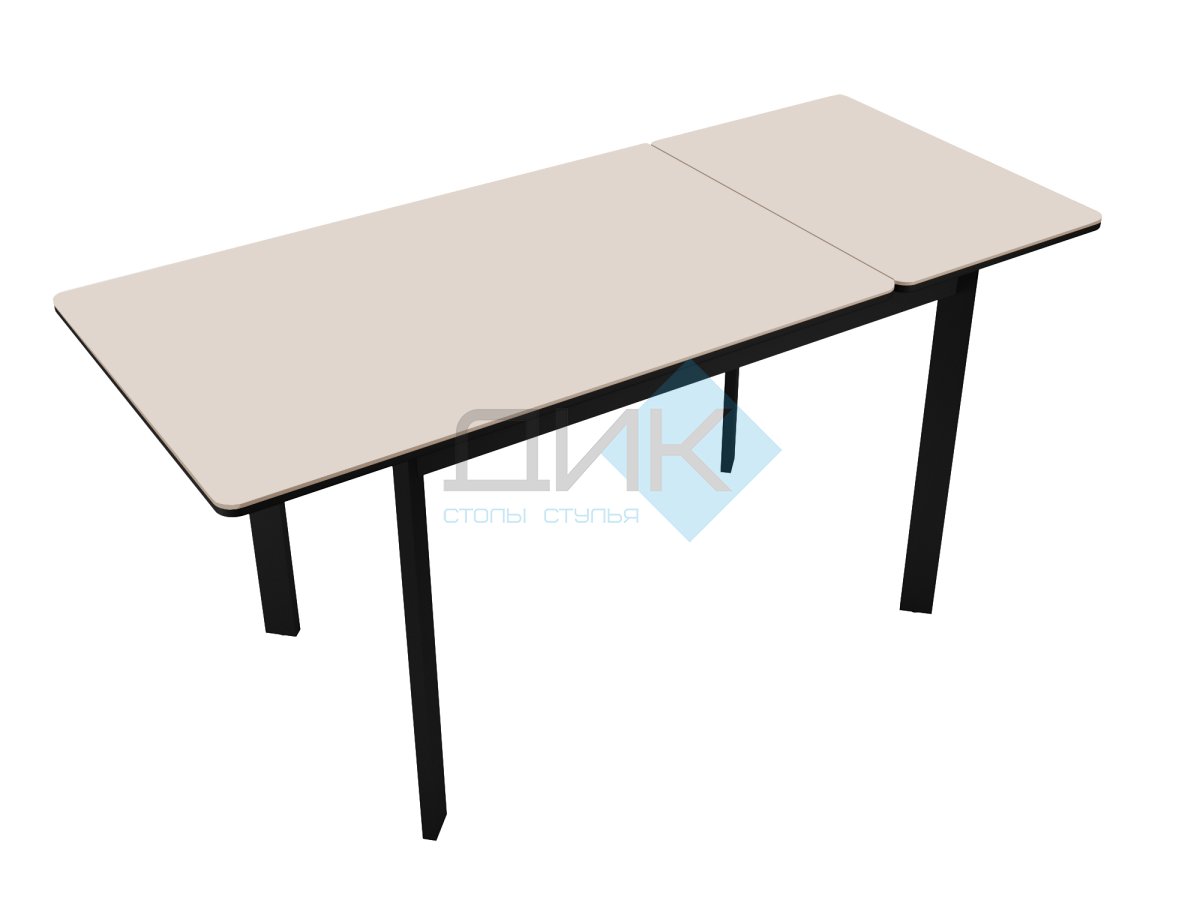 Стол DikLine LK110 Керамика Krater Perla (бежевый матовый) /подстолье черное/опоры черные