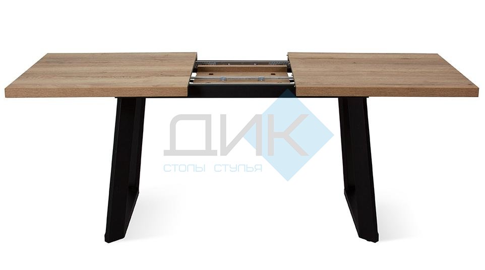 Стол DikLine ZL140 дуб галифакс / черный/опоры черные