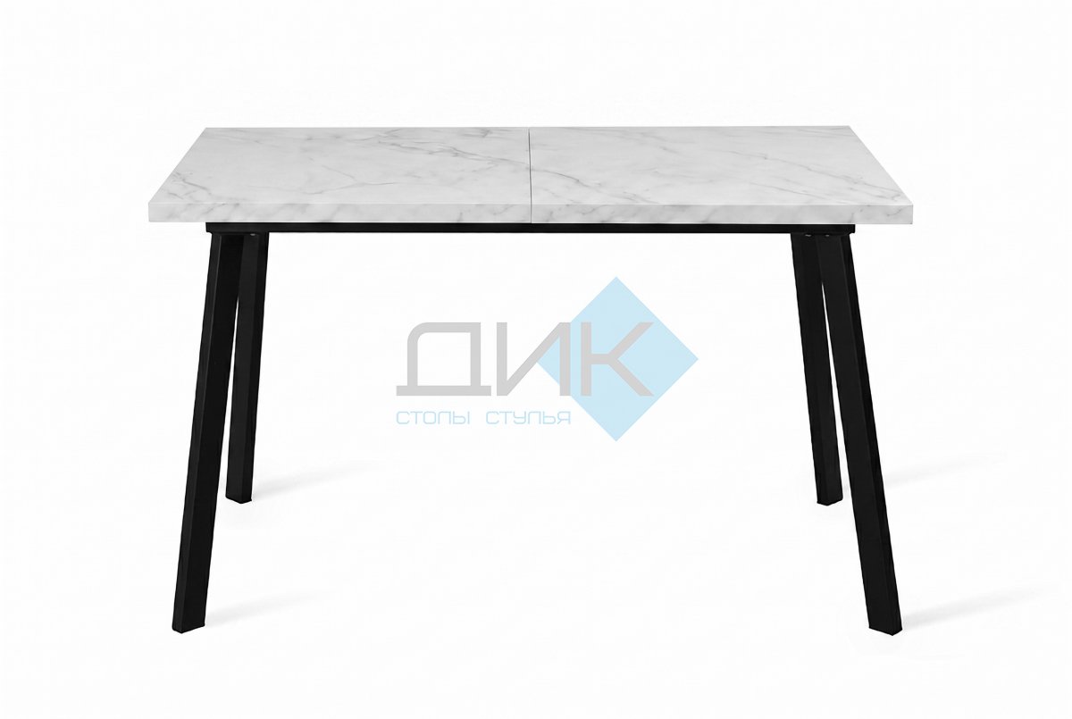 Стол DikLine HB120 Мрамор Кристал белый/опоры черные