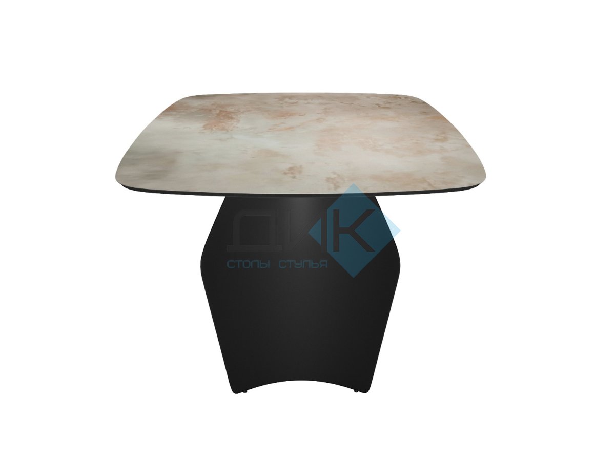 Стол DikLine KU180 керамика мрамор SH1683 матовая/опоры черные Образец в салоне ТЦ Гранд Химки