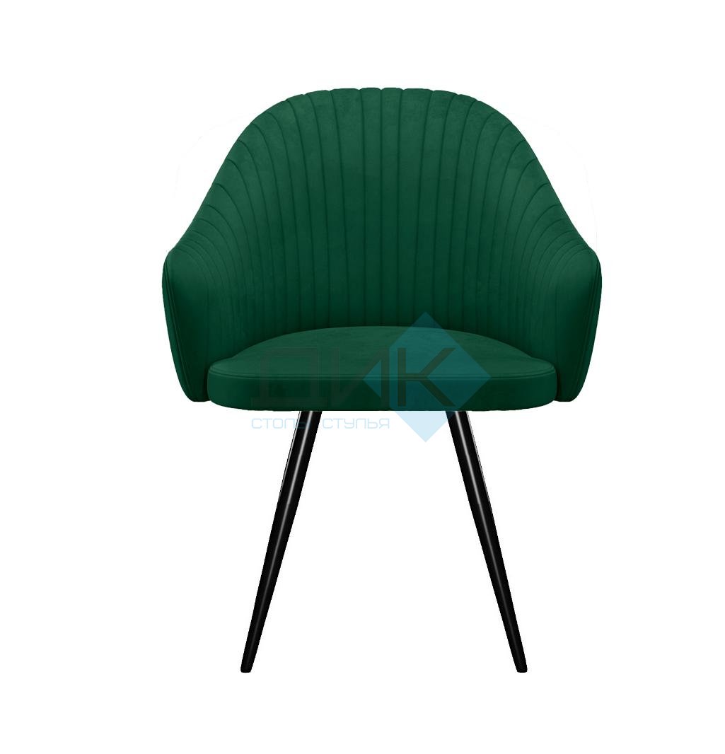 Стул DikLine 439М поворотный, K13 изумруд, ножки черные