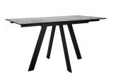 Стол DikLine DKD140, керамика 140(180)х80, мрамор серый матовый, опоры черные (2 уп.)