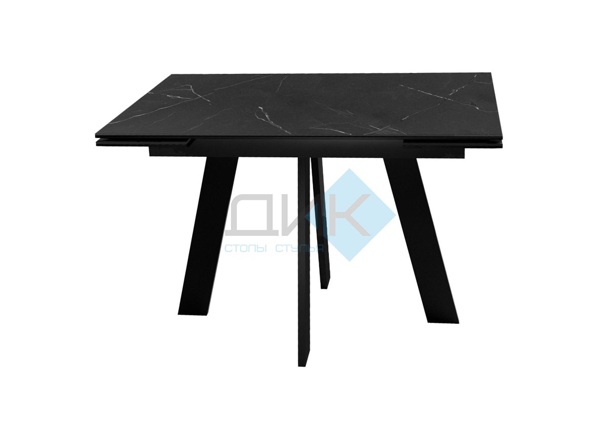 Стол DikLine SKM110 Керамика Черный мрамор/опоры черные