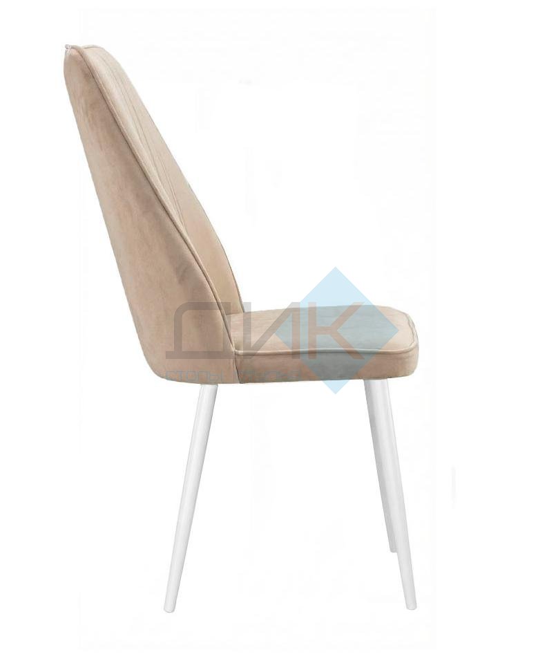 Стул DikLine 327 поворотный B03 BEIGE, ножки белые