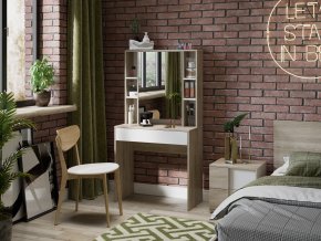 Салли стол туалетный (дуб сонома/ белый ясень)