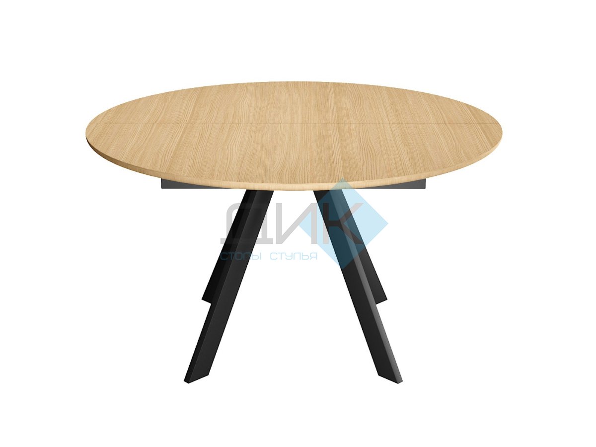Стол DikLine RD120 Дуб Каселла натуральный/опоры черные