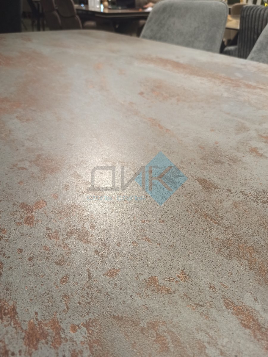 Стол DikLine KU180 керамика мрамор SH1683 матовая/опоры черные Образец в салоне ТЦ Гранд Химки