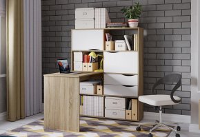 Стол письменный угловой тип 7 (Дуб Сонома/белый ясень)