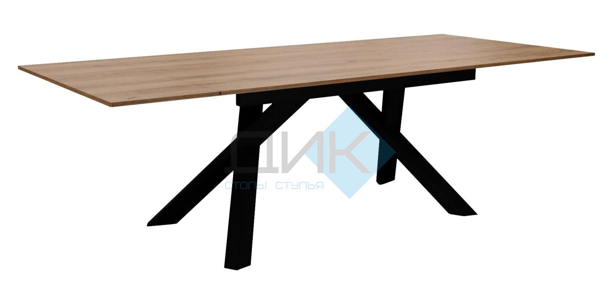 Стол DikLine DX140 Дуб галифакс/опоры черные (2 уп.)
