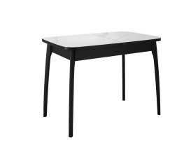 Стол DikLine MK40 Керамика Белый мрамор/подстолье черное/опоры черные