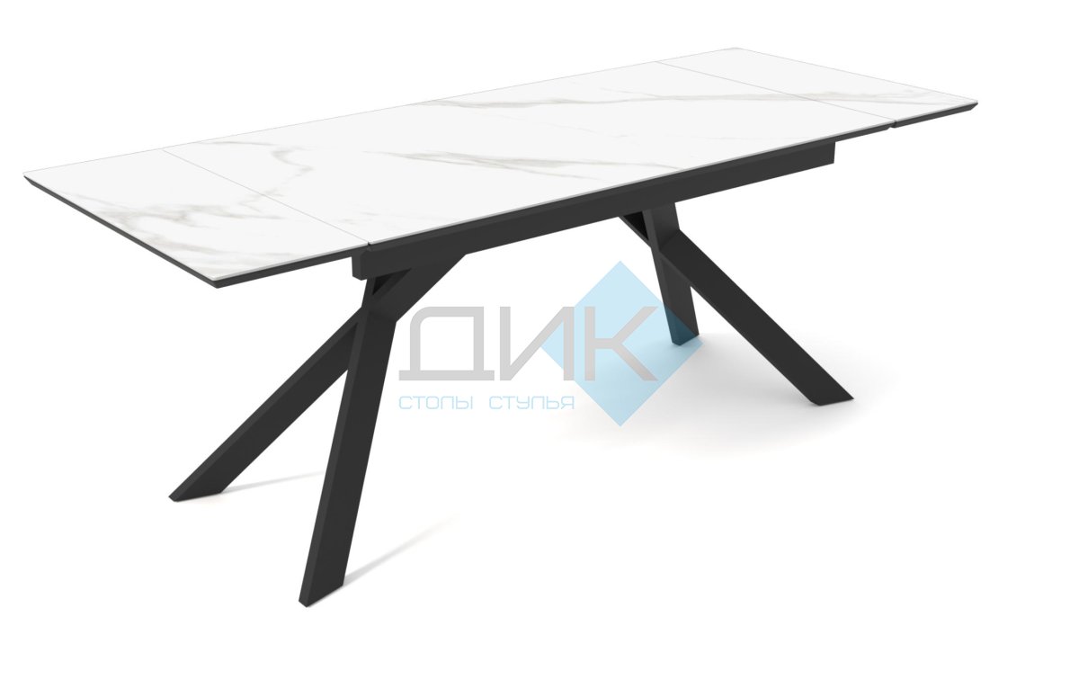 Стол DikLine SKW140 Керамика белая FNZ 9206037/подстолье черное/опоры черные (2 уп.)
