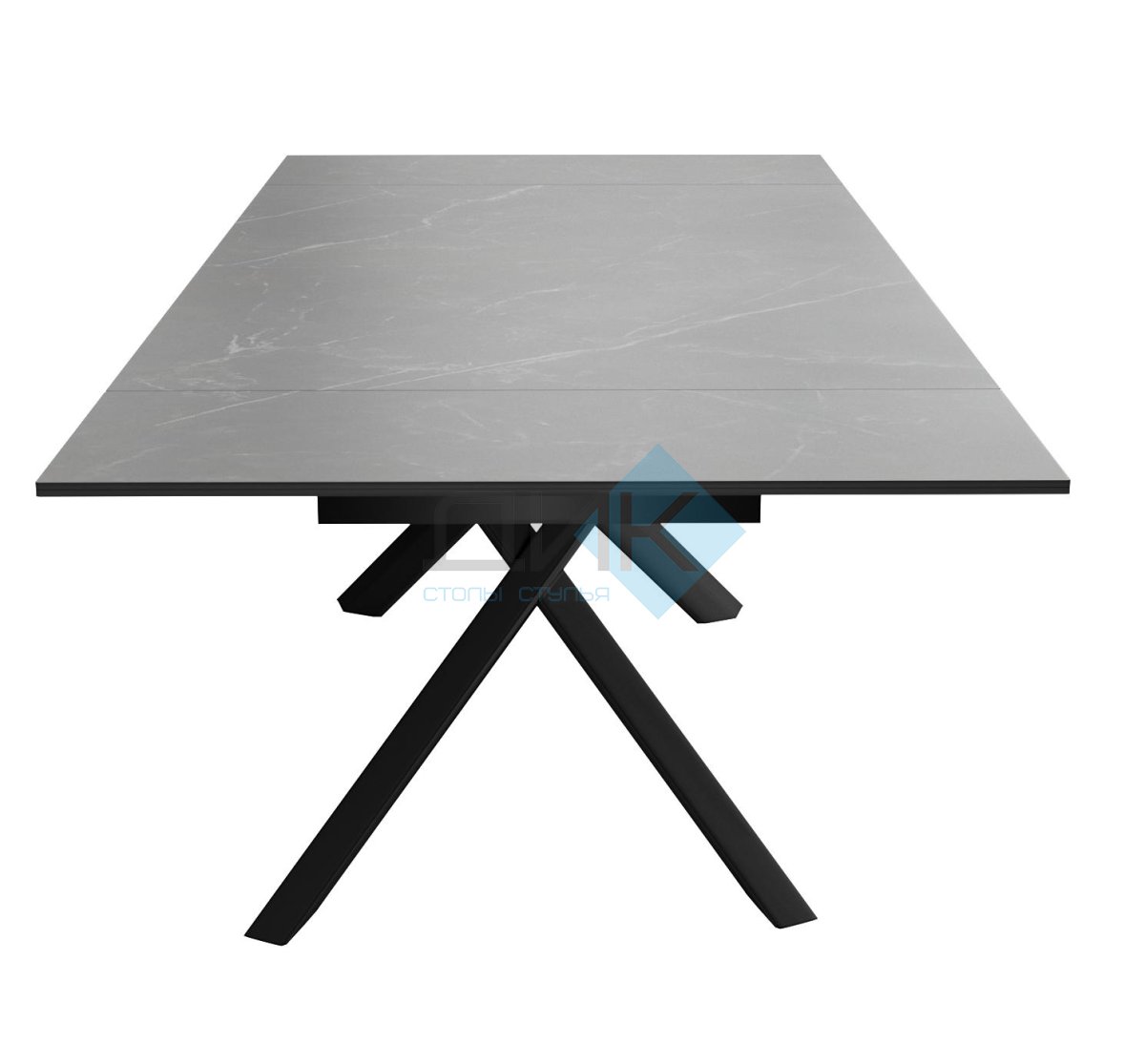 Стол DikLine KX160 керамика черный мрамор С45 матовая/опоры черные (2 уп)