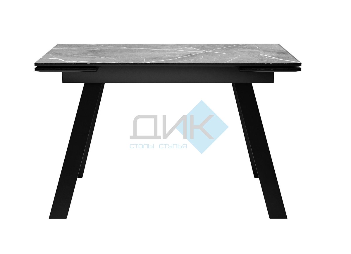 Стол DikLine DKL140 Керамика Серый мрамор/опоры черные (2 уп.)