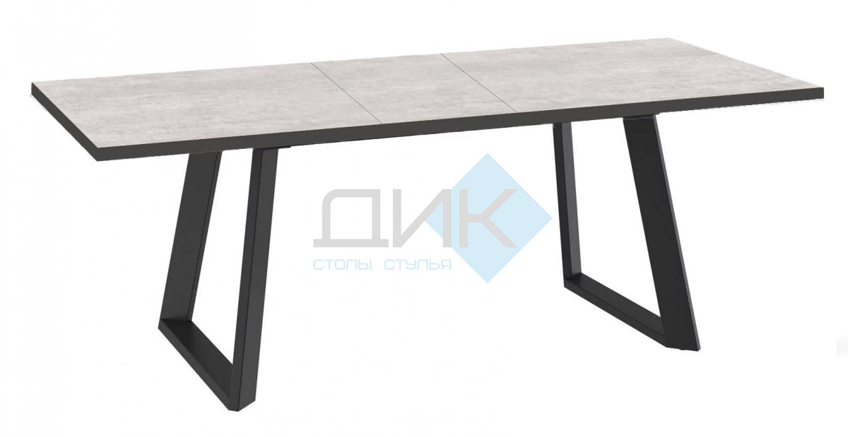 Стол DikLine ZL160 хромикс белый/ черный/ опоры черные