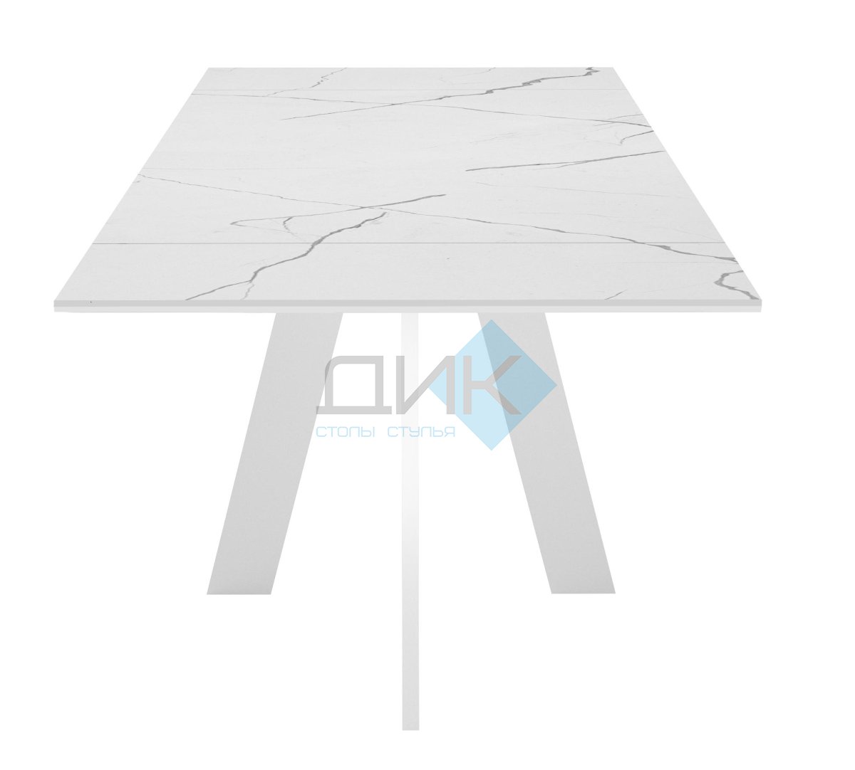 Стол DikLine SKM110 Керамика Белый мрамор/опоры белые