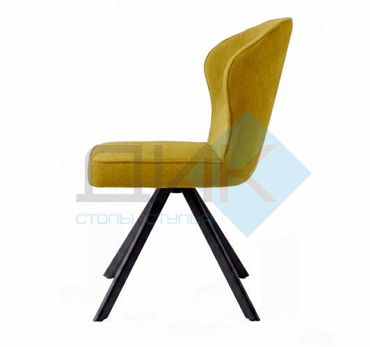 Стул DikLine 238 поворотный BL08 горчица, ножки черные