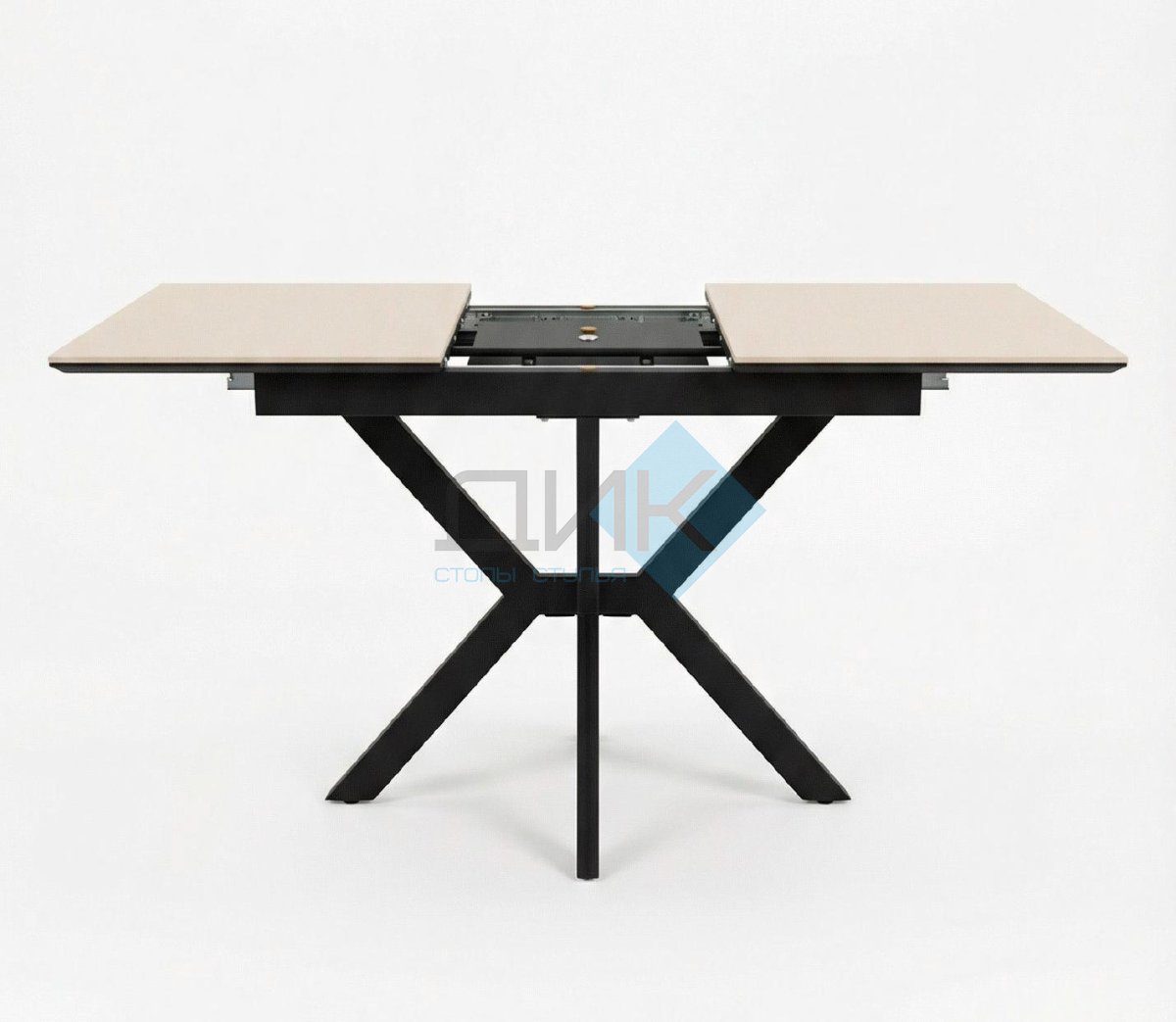 Стол DikLine DI100 Текстиль бежевый/опоры черные (2уп.)