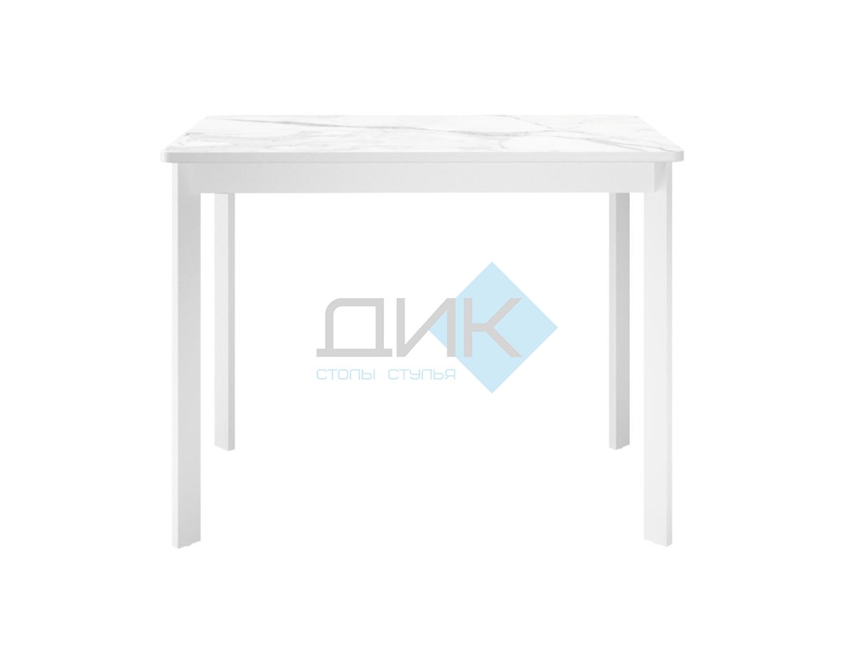 Стол DikLine LK90 Керамика Белый мрамор/подстолье белое/опоры белые