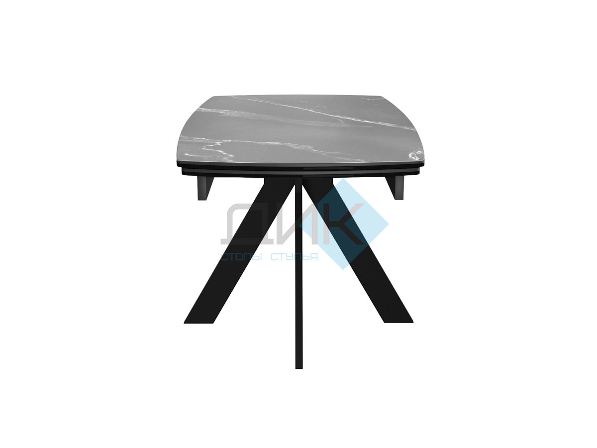 Стол DikLine DKU120 Керамика Серый мрамор/подстолье черное/опоры черные (2 уп.)