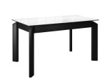 Стол DikLine KT140 керамика белый мрамор С39 глянец/опоры черные (2 уп)