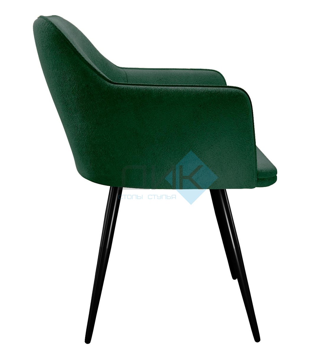 Стул DikLine 277 поворотный TW14 зеленый, ножки черные
