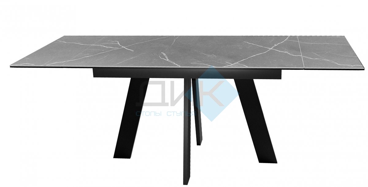Стол DikLine SKM140 Керамика серый мрамор/подстолье черное/опоры черные (2 уп.)