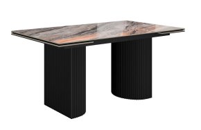 Стол DikLine IKD160 керамика Venetian Brown Light глянец, подстолье черное, опоры черные (2уп.)