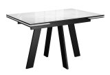 Стол DikLine SKM140 Керамика Carrara Gloss (мрамор глянец белый)/опоры черные