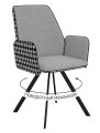 Стул DikLine 293 поворотный SB6/A3 св.сер, ножки черные,