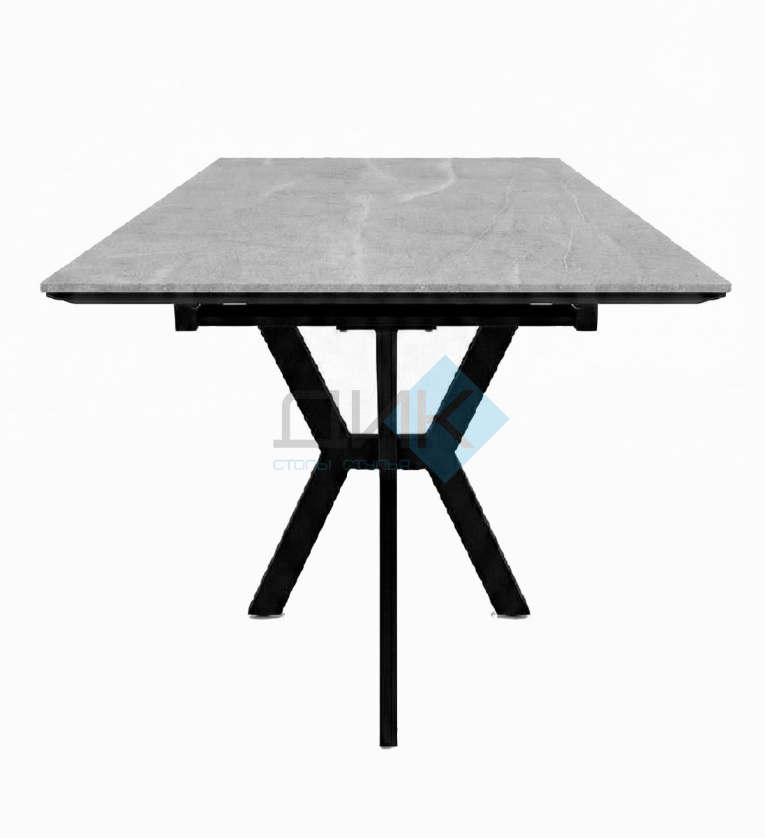 Стол DikLine DI100 Мрамор Кандела cветло-серый/опоры черные (2уп.)