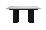 Стол DikLine EKD160, Керамика Белый глянец (К8/2), опоры черные (2 уп.)