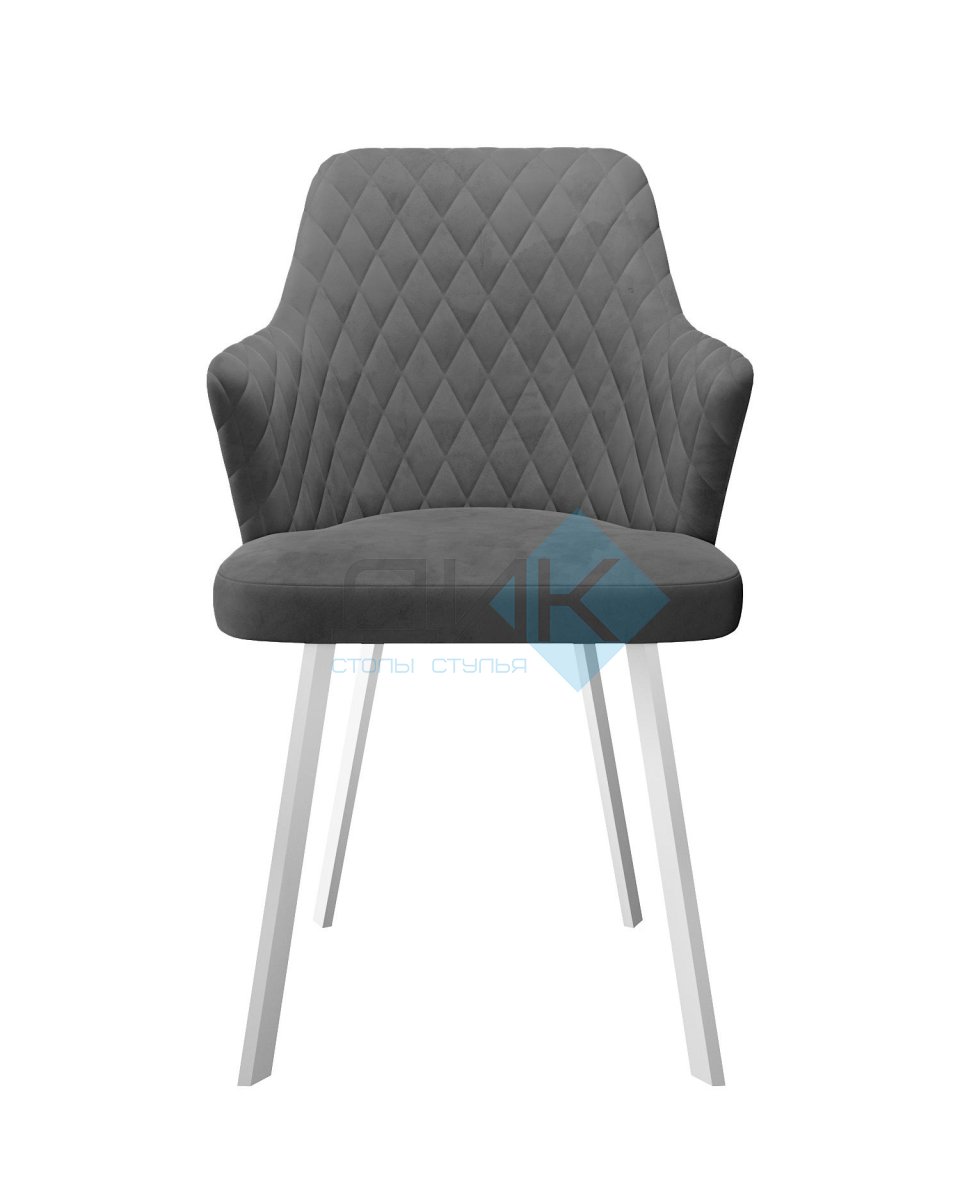 Стул DikLine 345 C56 серый, ножки белые