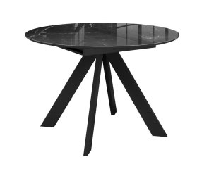 Стол DikLine SFC100 d1000 стекло Оптивайт Черный мрамор/подстолье черное